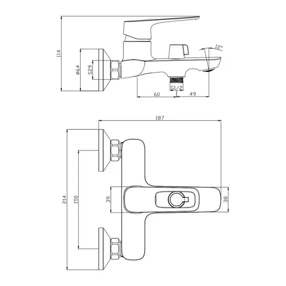 СМЕСИТЕЛЬ ДЛЯ ВАННЫ OLIVE'S ARTIS 06201AT