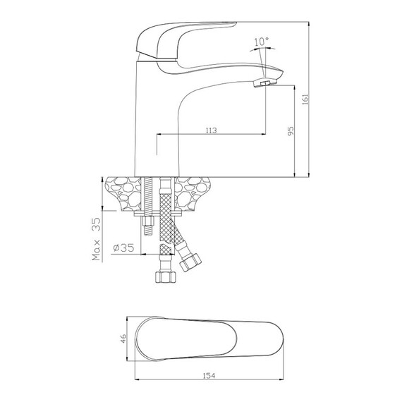 СМЕСИТЕЛЬ ДЛЯ РАКОВИНЫ OLIVE'S CASTILLA 07100CS