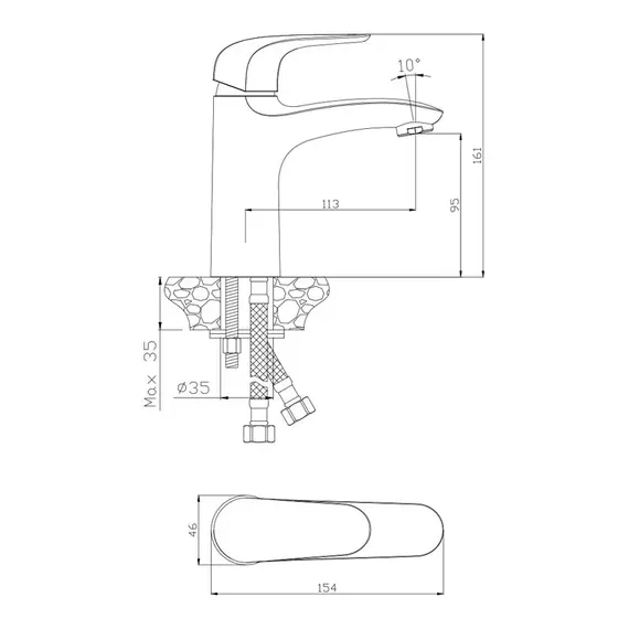 СМЕСИТЕЛЬ ДЛЯ РАКОВИНЫ OLIVE'S CASTILLA 07100CS