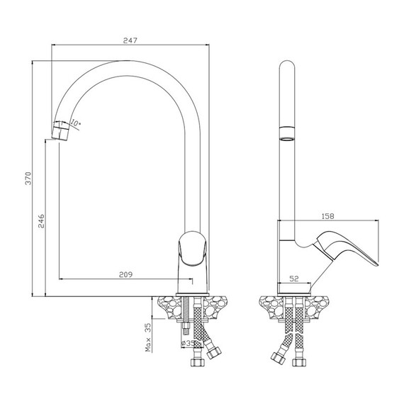 СМЕСИТЕЛЬ ДЛЯ КУХНИ OLIVE'S CASTILLA 07431CS