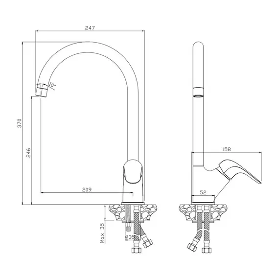 СМЕСИТЕЛЬ ДЛЯ КУХНИ OLIVE'S CASTILLA 07431CS