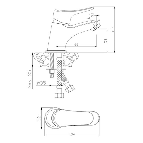 СМЕСИТЕЛЬ ДЛЯ РАКОВИНЫ OLIVE'S ARRIBA 09100AR