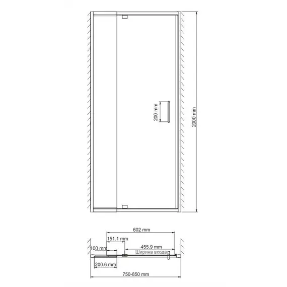ДУШЕВАЯ ДВЕРЬ WASSERKRAFT BERKEL 48P27