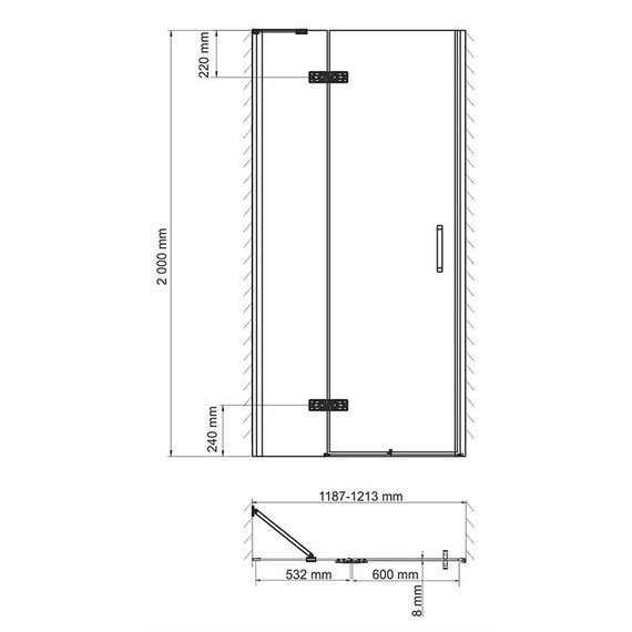 ДУШЕВАЯ ДВЕРЬ WASSERKRAFT ALLER 10H05R ПРАВАЯ