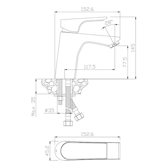 СМЕСИТЕЛЬ ДЛЯ РАКОВИНЫ OLIVE'S PORTO 11100PR