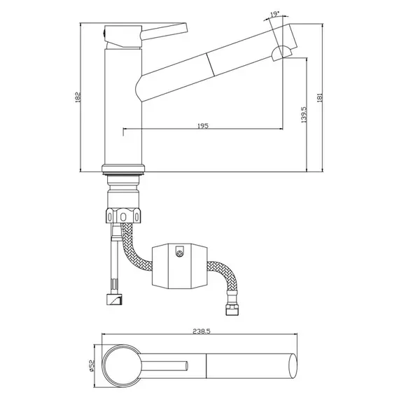 СМЕСИТЕЛЬ ДЛЯ КУХНИ С ВЫДВИЖНЫМ ИЗЛИВОМ OLIVE'S BALEAR 13425BL