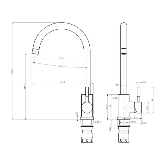 СМЕСИТЕЛЬ ДЛЯ КУХНИ OLIVE'S BALEAR 13435-1BL