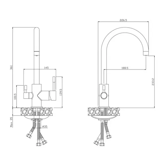 СМЕСИТЕЛЬ ДЛЯ КУХНИ С КАНАЛОМ ДЛЯ ПИТЬЕВОЙ ВОДЫ OLIVE'S BALEAR 13440BL