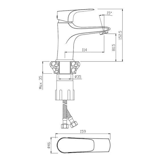 СМЕСИТЕЛЬ ДЛЯ РАКОВИНЫ OLIVE'S SIERRA 14100SR