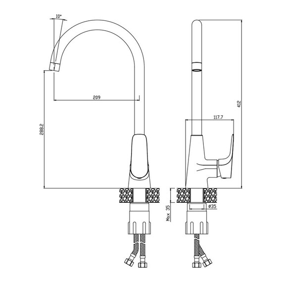 СМЕСИТЕЛЬ ДЛЯ КУХНИ OLIVE'S SIERRA 14430SR