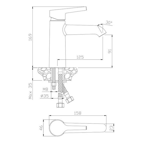 СМЕСИТЕЛЬ ДЛЯ РАКОВИНЫ OLIVE'S ALBA 15100AL