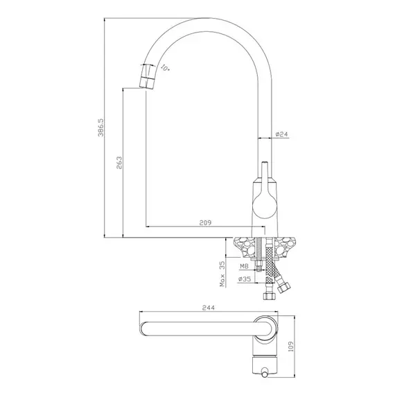СМЕСИТЕЛЬ ДЛЯ КУХНИ OLIVE'S ALBA 15430AL