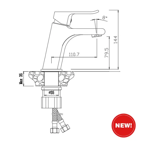 СМЕСИТЕЛЬ ДЛЯ РАКОВИНЫ OLIVE'S PLAZA 16100PL