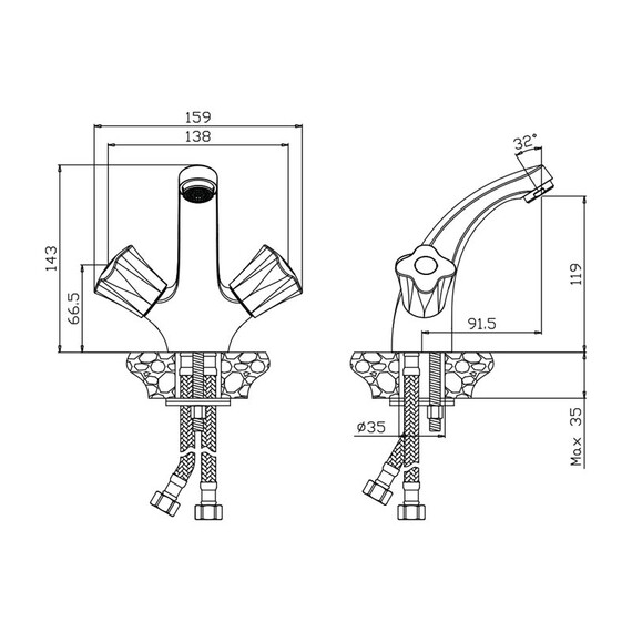 СМЕСИТЕЛЬ ДЛЯ РАКОВИНЫ OLIVE'S VIGO 21101VG