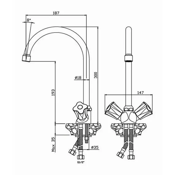 СМЕСИТЕЛЬ ДЛЯ КУХНИ OLIVE'S VIGO 21430VG