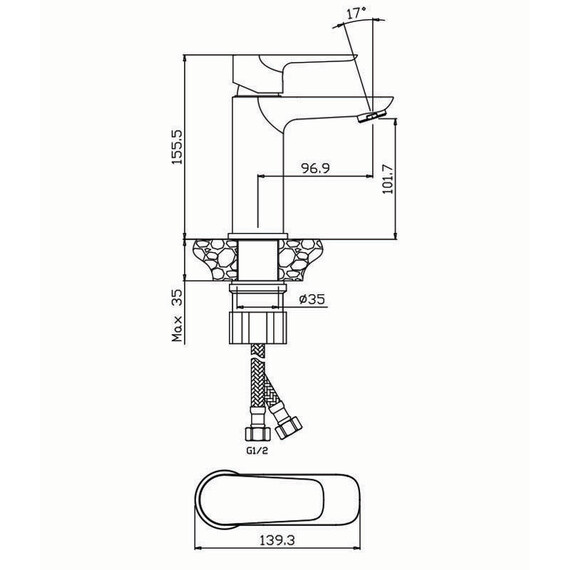 СМЕСИТЕЛЬ ДЛЯ РАКОВИНЫ OLIVE'S BARROS 22100BR