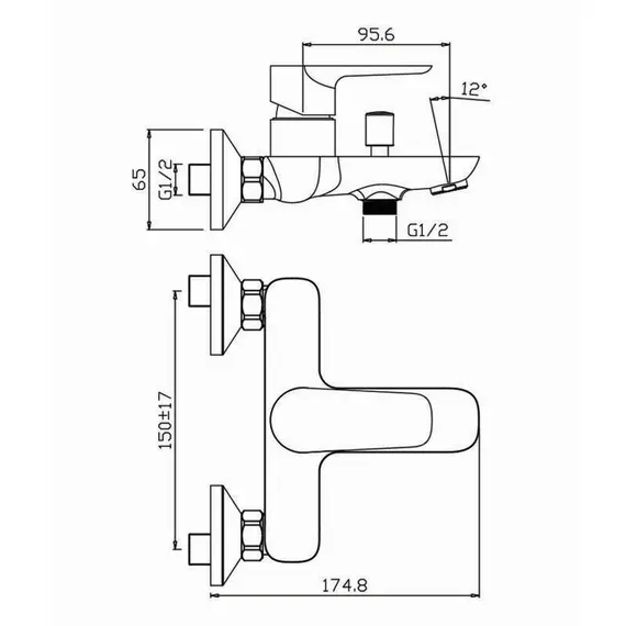 СМЕСИТЕЛЬ ДЛЯ ВАННЫ OLIVE'S BARROS 22201BR