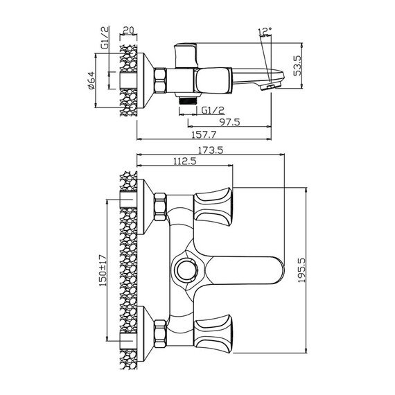 СМЕСИТЕЛЬ ДЛЯ ВАННЫ OLIVE'S VASCO 27201VS