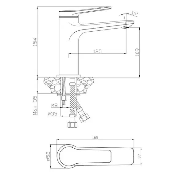 СМЕСИТЕЛЬ ДЛЯ РАКОВИНЫ OLIVE'S ASTURIA 30100AS