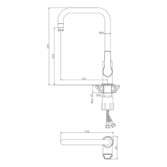 СМЕСИТЕЛЬ ДЛЯ КУХНИ OLIVE'S ASTURIA 30432AS