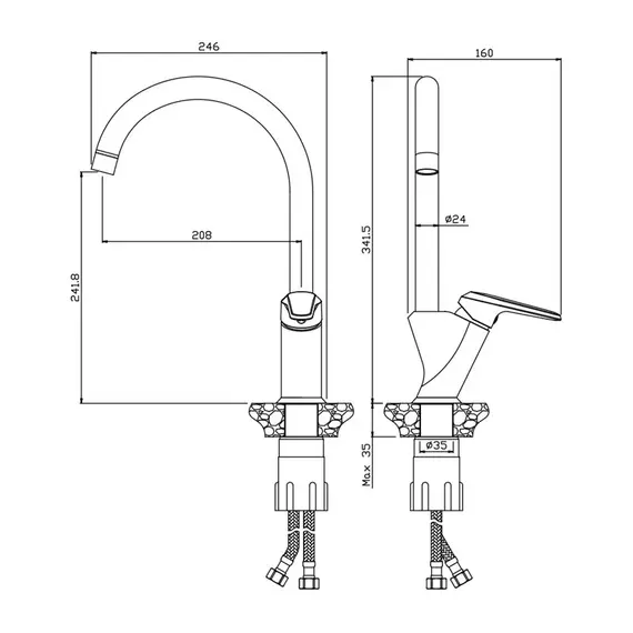 СМЕСИТЕЛЬ ДЛЯ КУХНИ OLIVE'S VITORIA 31430VT