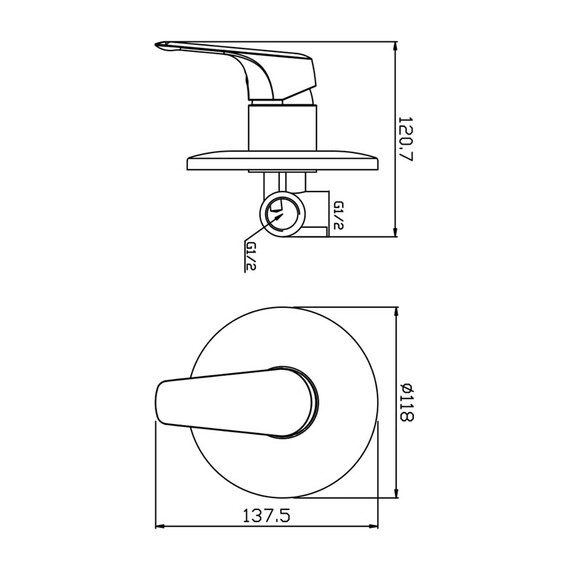 СМЕСИТЕЛЬ ВСТРАИВАЕМЫЙ ДЛЯ ДУША OLIVE'S EVORA 33130EV