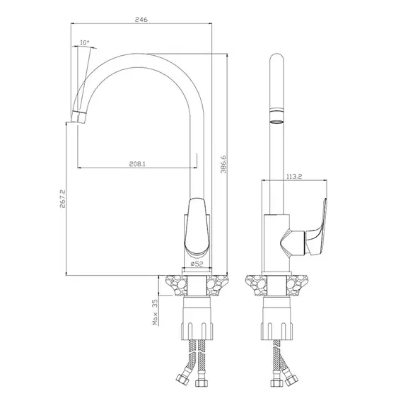 СМЕСИТЕЛЬ ДЛЯ КУХНИ OLIVE'S EVORA 33430EV
