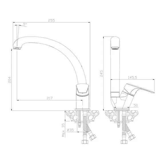 СМЕСИТЕЛЬ ДЛЯ КУХНИ OLIVE'S EVORA 33431EV