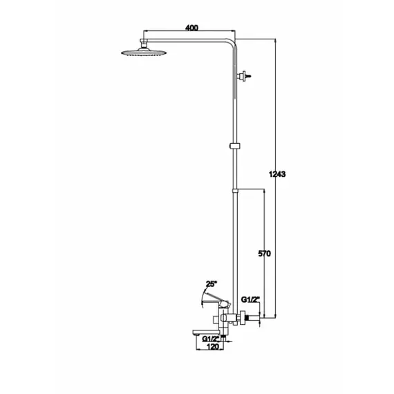 ДУШЕВАЯ СТОЙКА KAISER SONAT 35 BLACK-MAT 34082-2