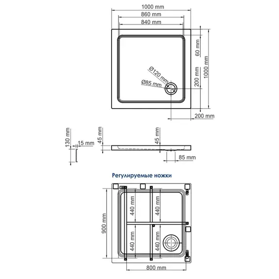 ДУШЕВОЙ ПОДДОН WASSERKRAFT AMPER 29T19