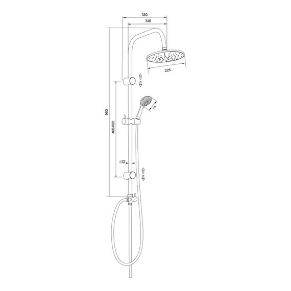 ДУШЕВОЙ ГАРНИТУР С ВЕРХНЕЙ ЛЕЙКОЙ OLIVE'S KDC01