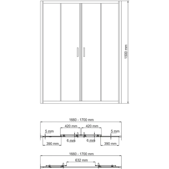 СТЕКЛЯННАЯ ШТОРКА НА ВАННУ WASSERKRAFT AMPER 29S02-170