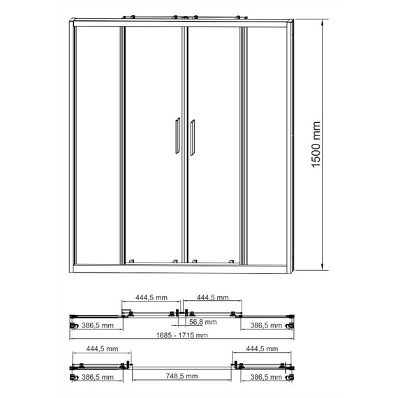 СТЕКЛЯННАЯ ШТОРКА НА ВАННУ WASSERKRAFT LIPPE 45S02-170