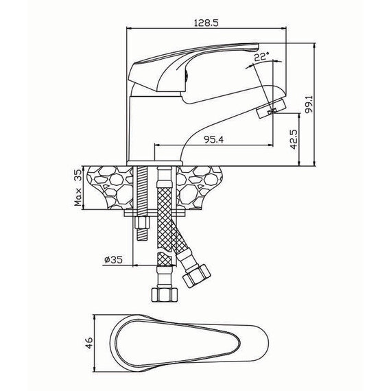 СМЕСИТЕЛЬ ДЛЯ РАКОВИНЫ OLIVE'S AVILA 02100AV