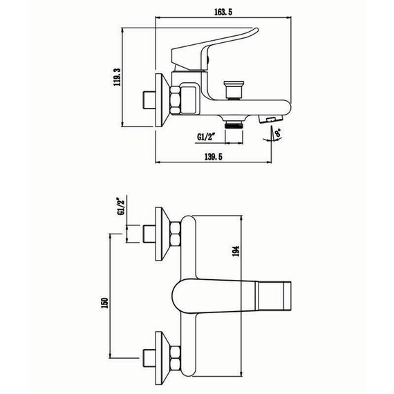 СМЕСИТЕЛЬ ДЛЯ ВАННЫ OLIVE'S PLAZA 16201PL