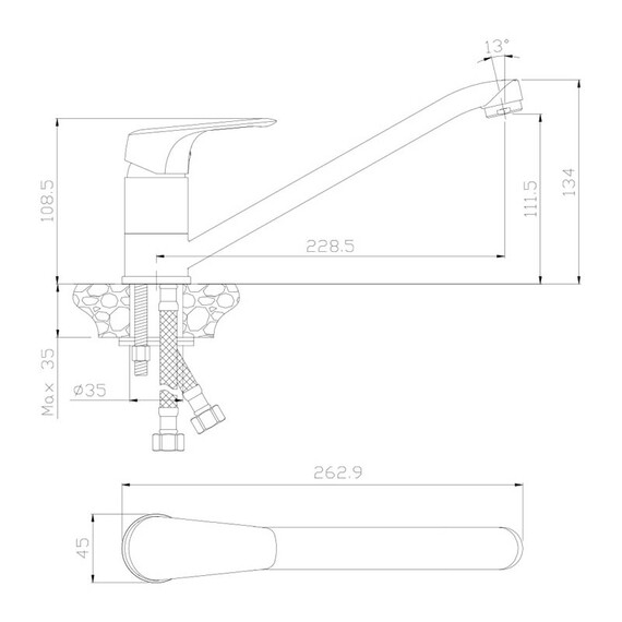 СМЕСИТЕЛЬ ДЛЯ КУХНИ OLIVE'S EVORA 33400EV