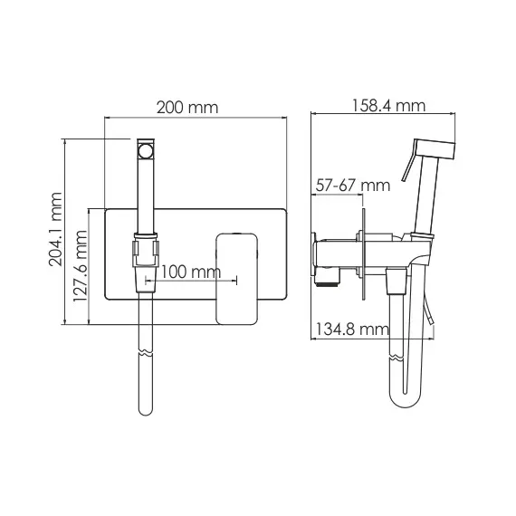 ВСТРАИВАЕМЫЙ СМЕСИТЕЛЬ ДЛЯ ДУША С ГИГИЕНИЧЕСКОЙ ЛЕЙКОЙ WASSERKRAFT ALLER 10638