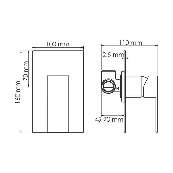 СМЕСИТЕЛЬ ДЛЯ ДУША WASSERKRAFT ABENS 2051