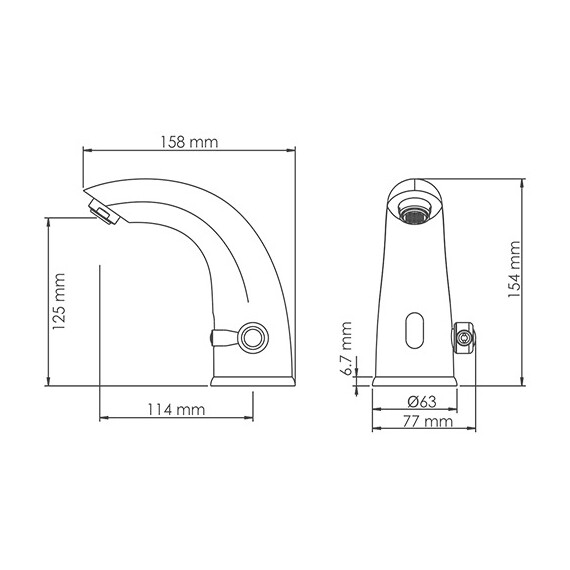 СЕНСОРНЫЙ СМЕСИТЕЛЬ ДЛЯ УМЫВАЛЬНИКА WASSERKRAFT ROSSEL 2813