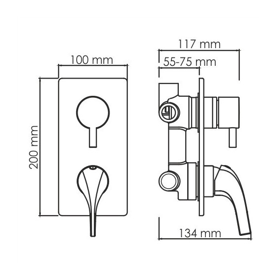 СМЕСИТЕЛЬ ДЛЯ ВАННЫ И ДУША WASSERKRAFT SAUER 7171