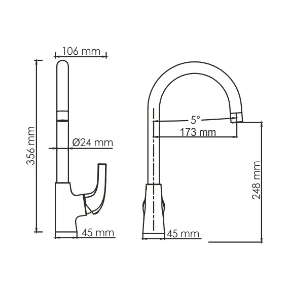 СМЕСИТЕЛЬ ДЛЯ КУХНИ WASSERKRAFT SAUER 7107