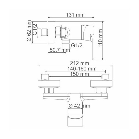 СМЕСИТЕЛЬ ДЛЯ ДУША WASSERKRAFT DILL 6102