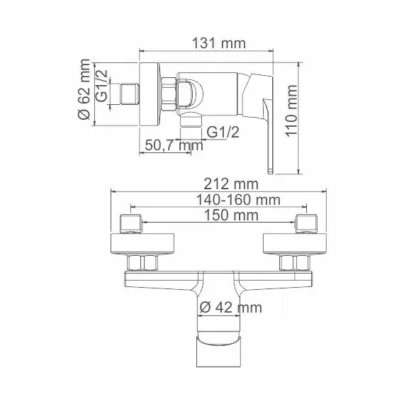СМЕСИТЕЛЬ ДЛЯ ДУША WASSERKRAFT DILL 6102
