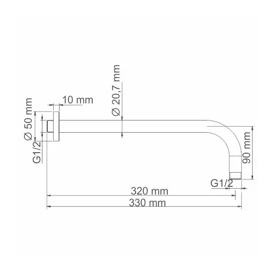 НАСТЕННЫЙ ВЕРХНИЙ ИЗЛИВ ДЛЯ ДУША WASSERKRAFT A097