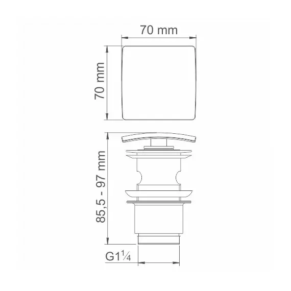 ДОННЫЙ КЛАПАН WASSERKRAFT PUSH-UP A165