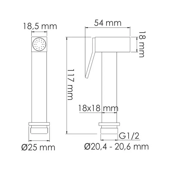 ГИГИЕНИЧЕСКАЯ ЛЕЙКА С ФИКСАТОРОМ WASSERKRAFT A216