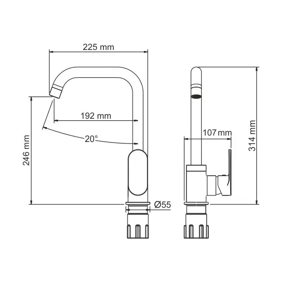 СМЕСИТЕЛЬ ДЛЯ КУХНИ WASSERKRAFT MINDEL 8507