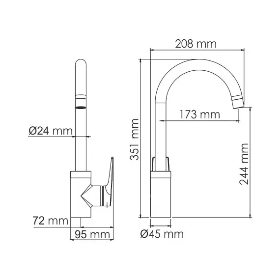 СМЕСИТЕЛЬ ДЛЯ КУХНИ WASSERKRAFT GLAN 6607
