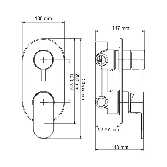 СМЕСИТЕЛЬ ДЛЯ ВАННЫ И ДУША WASSERKRAFT DINKEL 5871