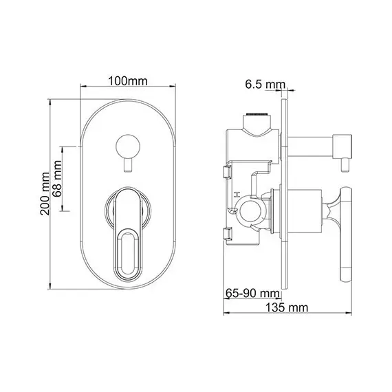 СМЕСИТЕЛЬ ДЛЯ ВАННЫ И ДУША WASSERKRAFT KAMMEL 1841